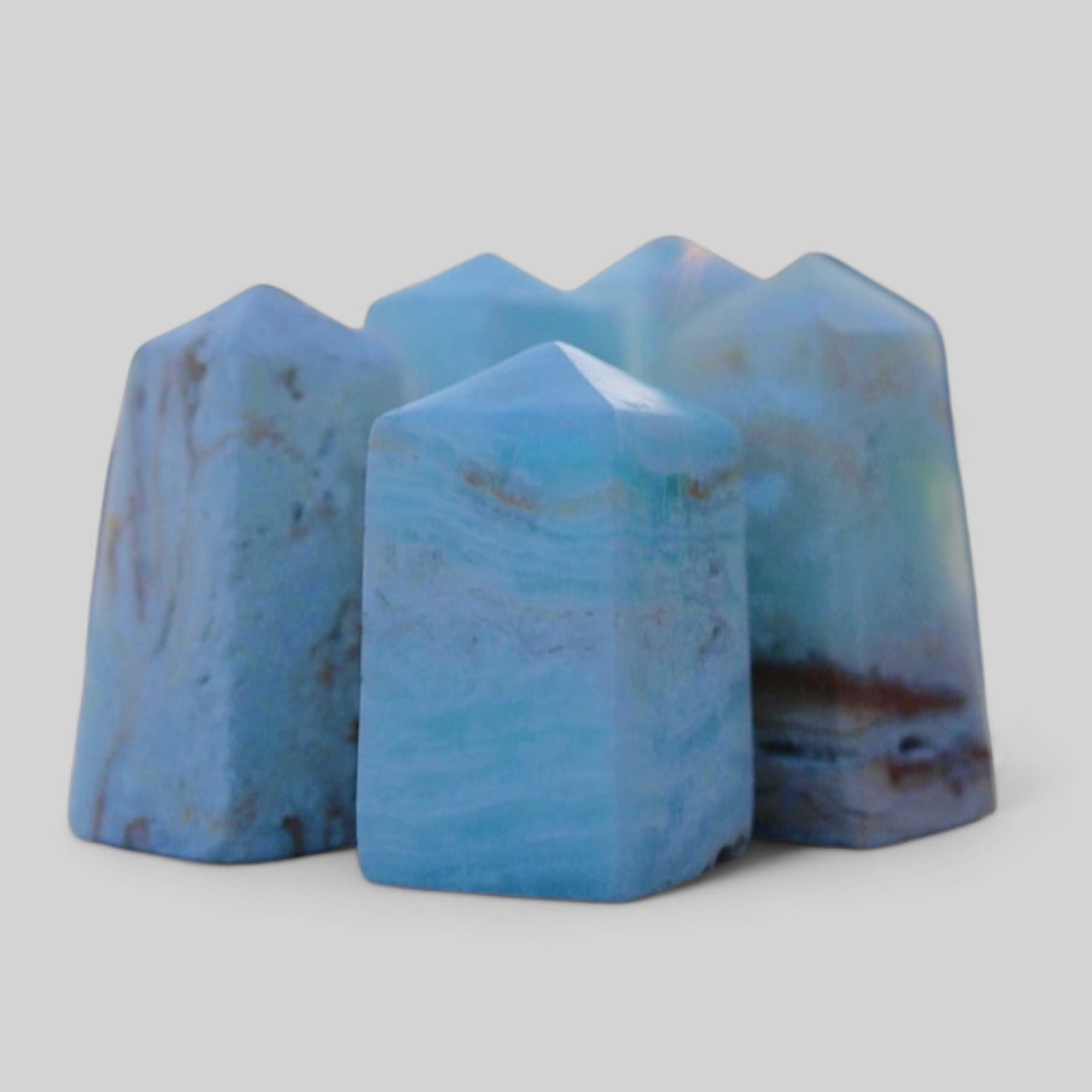 Caribbean Blue Calcite Obelisk