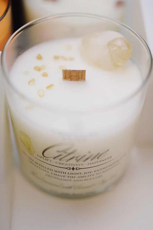 Citrine Crystal Candle