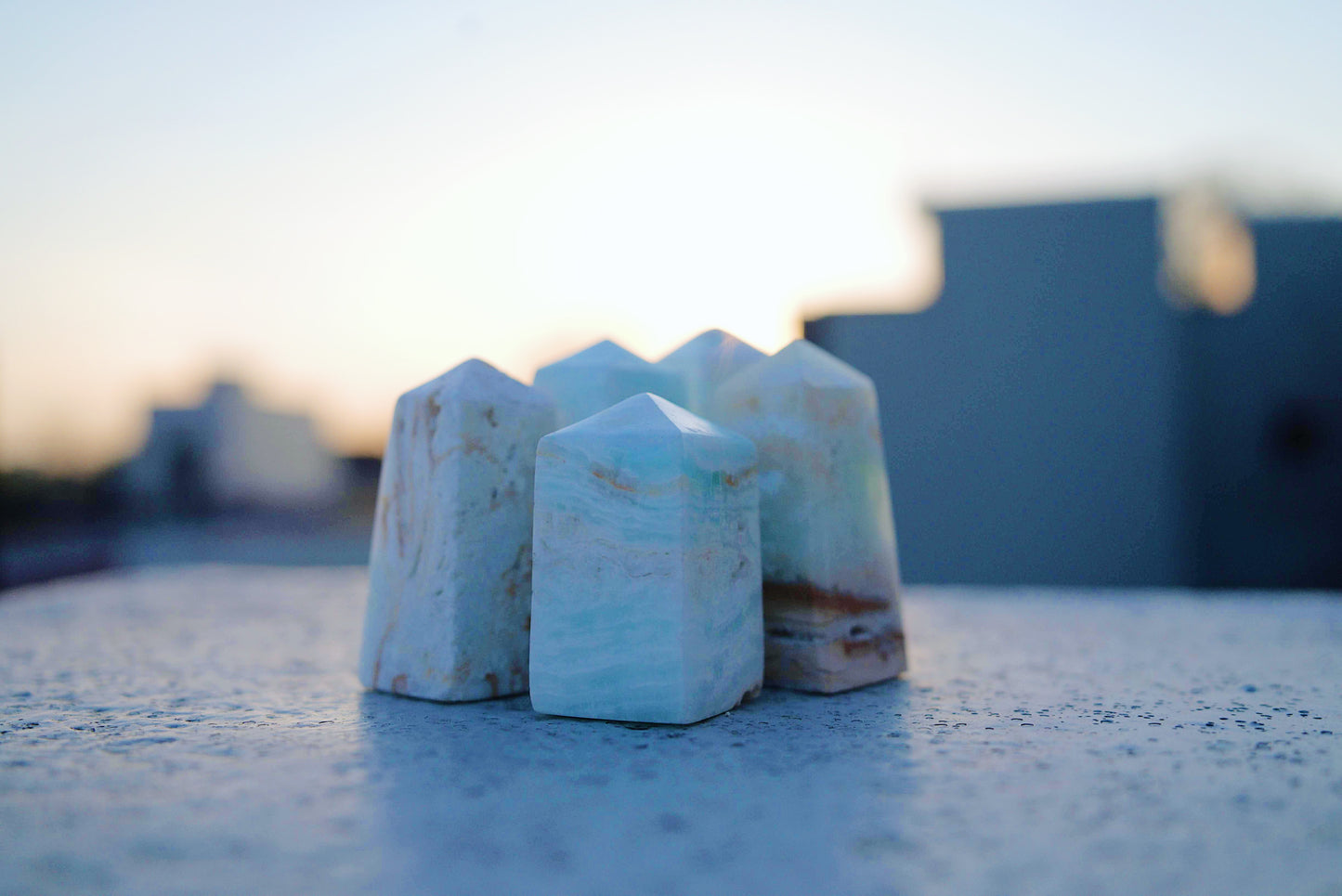 Caribbean Blue Calcite Obelisk