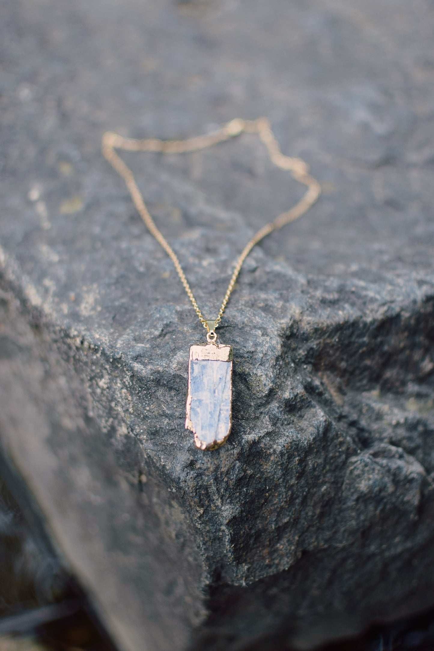 Raw Blue Kyanite Necklace