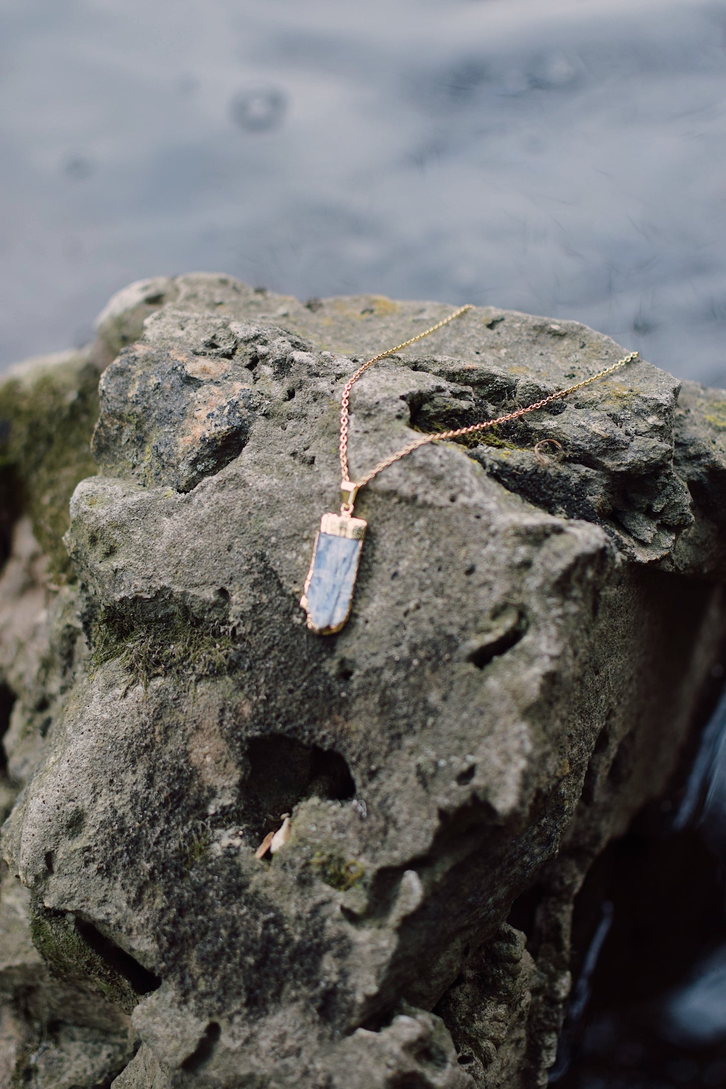 Raw Blue Kyanite Necklace